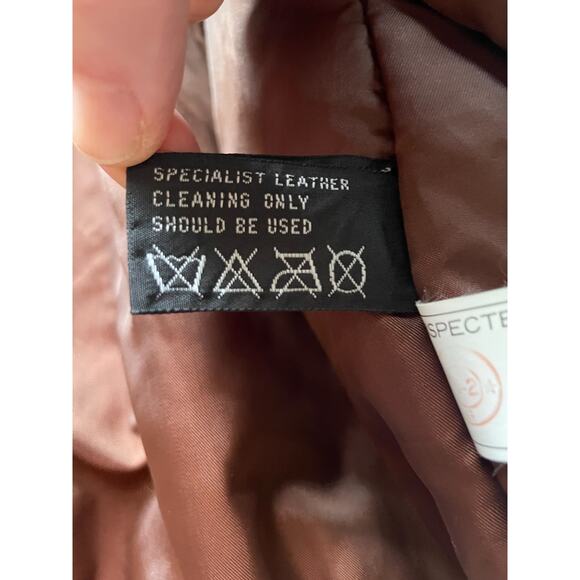 Women's 80s Vintage Pelle NY Brown Leather Animal Print Bomber Jacket Size M - Picture 4 of 6